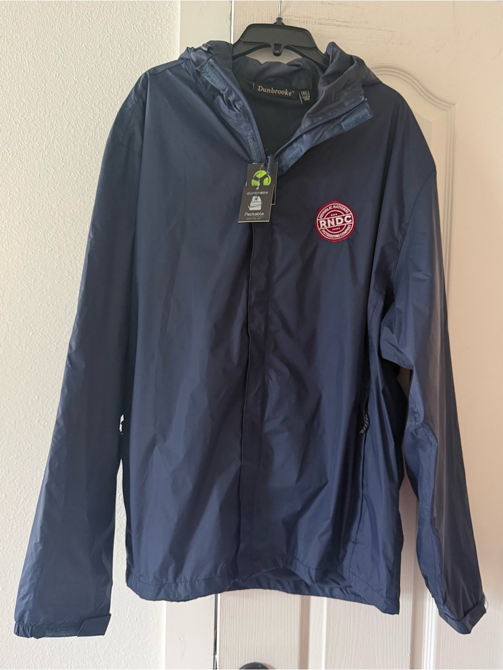 Dunbrooke 4XL Waterproof Packable Rain Jacket Hooded Navy NWT RNDC